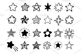 Line Star Icons Outline Stars Drawing Stars Doodle Drawings Star Doodle