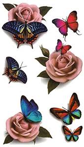 Butterfly and red rose tattoo on ankle. Voorkoms Rose Butterfly Body Tattoo Rose Butterfly Body Tattoo Buy Online In Papua New Guinea At Desertcart