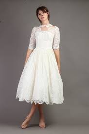 50s Peter Pan Illusion Lace Tea Dress Xs White Sheer Dolly Collar Scalloped Fit Flare Wedding Bridal Gown 1950s Extra Small Dresses Tea Dress Cream Color Dress