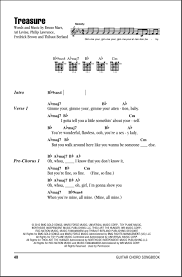 Treasure Guitar Chords Lyrics Zzounds