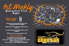 Crossfit is a fitness lifestyle that is sweeping the entire world. Crossfit Straight Cheetah Hello Crossfit Straight Cheetah Members This Saturday April 11 We Are Hosting A Family Trivia Night This Event Is Open To Anyone And Everyone I Mike Schnurr Will