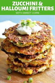 Zucchini Halloumi Fritters Vegetarian Recipes Dinner Healthy Vegetarian Recipes Healthy Easy Meatless Dinner
