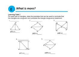 If the triangles cannot be proven congruent, write not possible write your answet on the space provided Learning Task 1 For Each Pair Of Triangles State The Postulate That Can Be Used To Conclude That The Brainly Ph