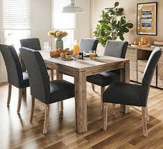Wood Look Dining Table Set With Upholstered Chairs In 2021 Dining Furniture Dining Table Setting Dining Table