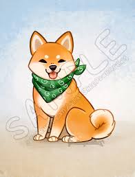 6x4 5 Shiba Inu Art Print Cute Dog Drawing Shiba Inu Cute Cartoon Wallpapers
