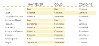 Covid Common Cold Or Hayfever How To Tell The Difference Between Symptoms Daily Record