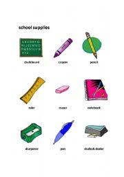 english worksheets school supplies