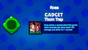 Every single brawler gets their own gadget, so here's a list of all of the currently known gadgets you can use in brawl stars. 2nd Gadget Rosa She Took A Class On Trapping From Bo Brawlstars