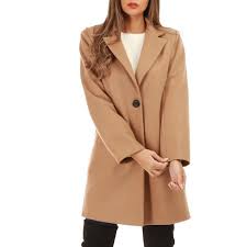 Camel aspect peau de mouton, texture douce col montant fermeture à zip 1 poche zippée à la poitrine 2 poches latérales cordon de serrage intérieur à la taille composition: Manteau Camel Mi Long A Col Revers Marron Cdiscount Pret A Porter