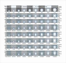 sample diamond size chart 5 documents in pdf