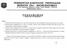 6 lowongan kerja penjualan trenggalek bulan januari 2020. Rsud Dr Soedomo Kabupaten Trenggalek Lowongan Blud Non Pns