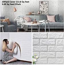 (total 24 products for stick on brick wall panels). Amazon Com Arthome 3d Faux Brick Wall Panels 20pack Cover 113 Sq Ft Peel And Stick Self Adhesive Wallpaper Foam Tile Decor For Living Room Bedroom Background Wall Decoration White 20pack Home Improvement