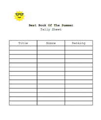 Best Book Of The Summer Tally Sheet Reading Printables Book Report Templates 6th Grade Science