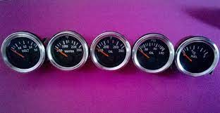 52mm 2 Electrical Oil Pressure Oil Temp Temp Volt Fuel Gauge Black Chrm Ebay Oil Pressure Gauges Oils