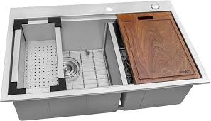 Kinro composites 13 x 10 white acrylic bathroom sink discount on kinro composites 13 x 10 white acrylic bathroom sink and get fast shipping on best promotion today. Ruvati 33 X 22 Inch Workstation Drop In 60 40 Double Bowl Topmount Tight Radius 16 Gauge Stainless Steel Ledge Kitchen Sink Rvh8035 Amazon Com