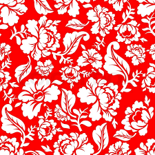 Seamless pattern with abstract flowers and leave. White Rose On Red Background Stock Vector Colourbox