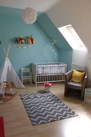Chambre Bebe Enfant Bleu Caraibe Jaune Gris Chambre Sous Pente Chambre Bebe Deco Chambre Enfant Deco Chambre Garcon