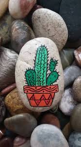 Pin By Aysegul Kacar On Tas Boyama Stone Painting Painted Rock Cactus Rock Painting Art Rock Painting Patterns