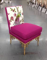 A Hoke Ltd Ordered A Pair Of 2606 24 Kit Chairs Is This Combination Of Com Fabrics Hot Pink With An Embr Hickory Chair Vintage Bamboo Chairs Pink Dining Rooms