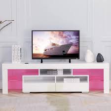48 inch tv stand *see offer details. Buy Mrs Bad White Tv Stand For 70 Inch Tv Stands With Led Light 2 Storage Cabinet Open Shelves Media Console Entertainment Center Television Table For Living Room Bedroom Online In Turkey B094jl5m57