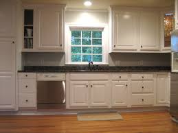antique white cabinets with grey walls