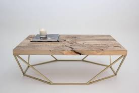 Dusk Coffee Table Large In Salvaged Wood And Brushed Brass Geometric Coffee Table Coffee Table Funky Coffee Tables