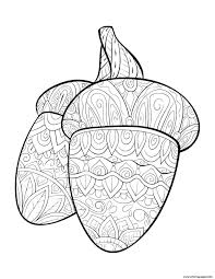 Free, printable mandala coloring pages for adults in every design you can imagine. Fall Patterned Acorn For Adults Coloring Pages Printable