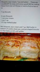 Bisquick Sour Cream Biscuits 7 Up Biscuits Made With Sour Cream Bisquick And 7 Up Bisquick Recipes Recipes Cooking Recipes