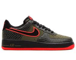 Nike Air Force One New Colorway Olive Black Crimson With Snake Skin Trim Nike Air Nike Air Force Nike