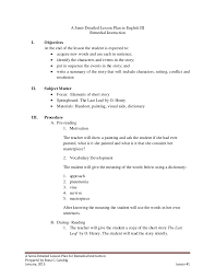 Students begin by identifying the beginning, middle, and end of the story, and then use a story map to organize the story elements. Lesson Plan On Elements Of Short Story