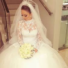High Neck Lace Plus Size Muslim Wedding Dresses With Long Sleeves Luxury Bride Dres Ball Gowns Wedding Long Sleeve Wedding Dress Lace Wedding Dress Long Sleeve