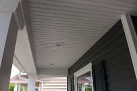 How to install vinyl siding mounting block after siding is on. Porch Ceilings Gallery Siding Express