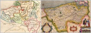 Oudtijds gekleurde kopergravure van vlaanderen, artois en henegouwen. Digitale Kaarten De Bliedemaker