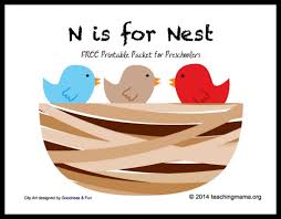 Birds That Start With The Letter N N Is For Nest Letter N Printables Preschool Letters Letter N Activities Phonics Kindergarten