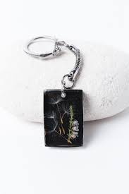 Keychain With A Real Dandelion And Heather Pressed Flower Keychain Floral Key Fob Key Ring With Dandelion Dandelion Jewelry Keychain Beautiful Gift Boxes Fobs