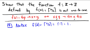 In the venn diagram below, function f is a one to one since not two inputs have a common output. Showing That A Function Is Not Injective One To One Youtube