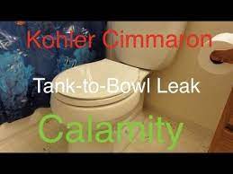 Many kohler toilet tank lids already have a label and diagram with the basic replacement parts. Kohler Cimmaron Toilet Tank To Bowl Flush Valve Leak Calamity Youtube Flush Valves Toilet Tank Seal Leaks