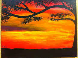 Step by step acrylic painting tutorial. Easy Sunset Paintings