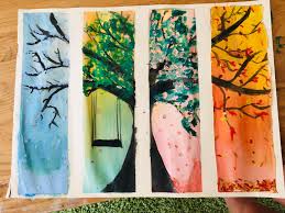 Pretty Season Tree Painting Seasons Art Acrylic Painting Trees Tree Painting