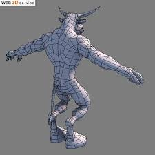 Low Poly Minotaur 3d Model Wip 3d Art Work In Progress 3d Art Art Character Design