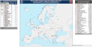 2014 15 Uefa Champions League Group Stage Location Map With