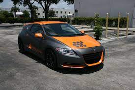 custom honda crz miami florida 3m matte grey and glossy orange car wrap vinyl http carwrapsolutions com matte black wr car wrap car wrap design orange car
