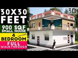 Pin by ed fernandez on residentials in 2019 house design front image result for modern house front elevation designs top 20 home front elevation double story modern double y elevation two house. 30x30 Feet House Plan 4bhk With Front Elevation 30x30 Modern Home Design 900 Sqf Complete Details Desimesikho