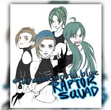 Jw The Raptor Squad As Humans The Blue Hair Is Blue The Brown Is Delta The Front In The Free I Blue Jurassic World Jurassic World Raptors Jurassic Park World
