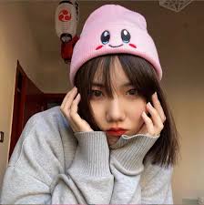 Kawaii Anime Kirby Chapéu Bonito Rosto Olhos Cosplay Manter Quente Chapéu  De Malha Unisex Adulto Crianças Boné Hip Hop Outono Inverno Presente