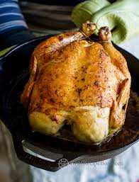 Crispy Skin Roast Chicken Recipe In Cast Iron Skillet Recipe Cast Iron Roasted Chicken Roast Chicken Recipes Whole Baked Chicken