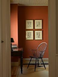 Ochs Design Persimmon Wall In Bedroom More Photos Here Restoredfarmhouse Com Historic Paint Colours Orange Walls Interior