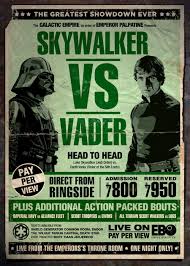 Head To Head Skywalker Vs Vader Star Wars Poster Boxing Posters Star Wars Luke