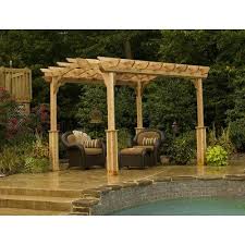 Suncast 10 Ft W X 12 Ft D Solid Wood Pergola Wayfair In 2020 Backyard Pergola Pergola Pergola Patio