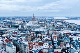 Riga's territory covers 307.17 square kilometres and lies between. General Winter Time View Of Riga From Above Latvia Editorial Stock Photo Image Of City Capital 63487173